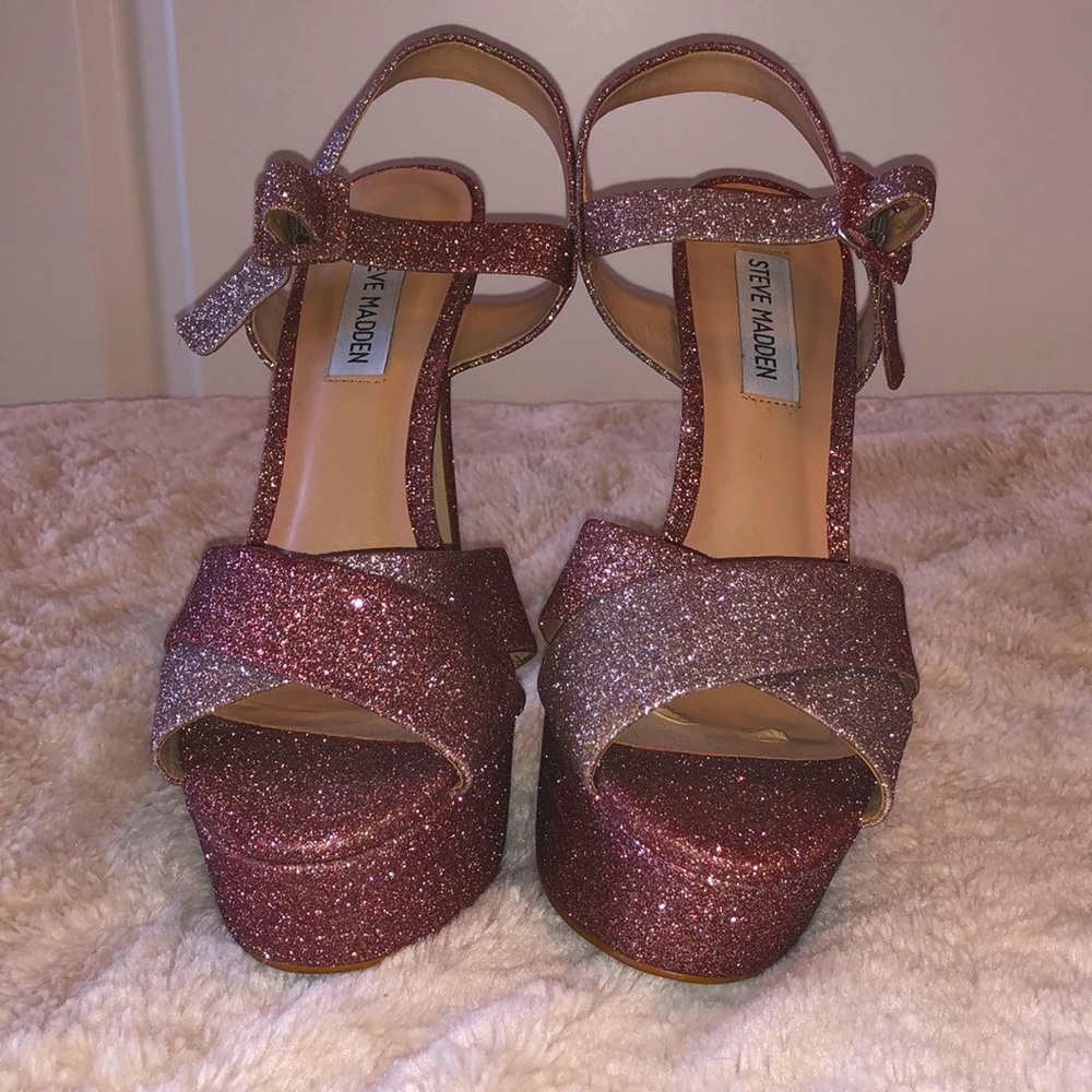 Steve Madden Pink Glitter Heels